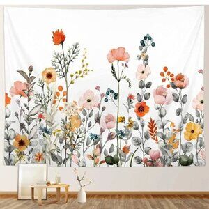 Floral Wildflower Botanical Colorful Garden Outdoor Room Wall Decor Tapestry